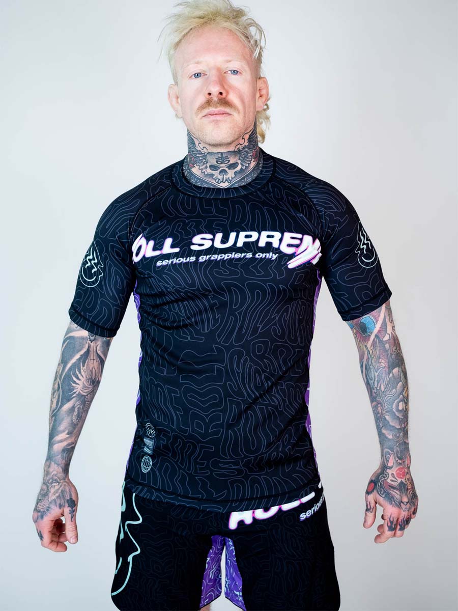 The Rave Ultraviolet Brain Freeze Short Sleeve Rash Guard